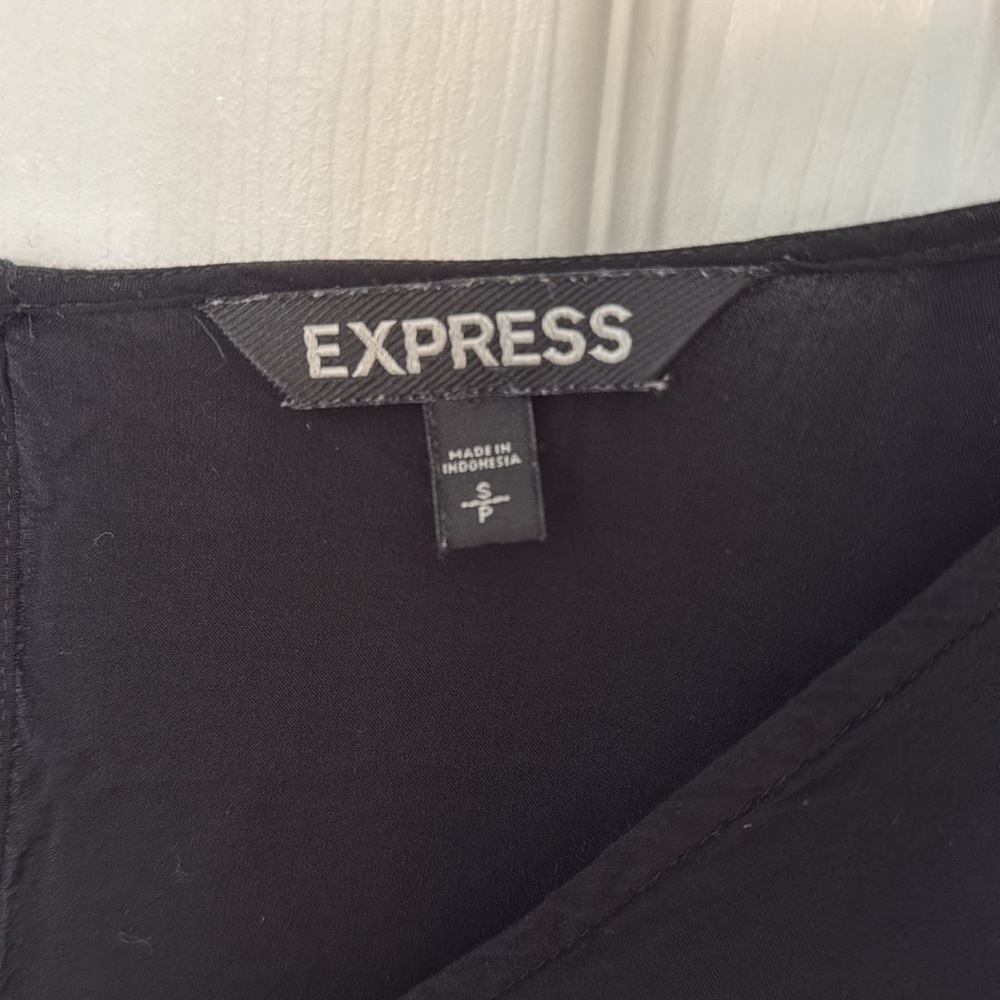 Express Black Bell Sleeve V Neck Blouse - Picture 2 of 11